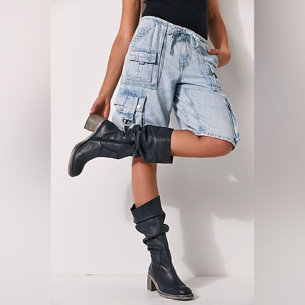 Free People Boot Essential Slouch Womens Shoe Black Leather 37.5